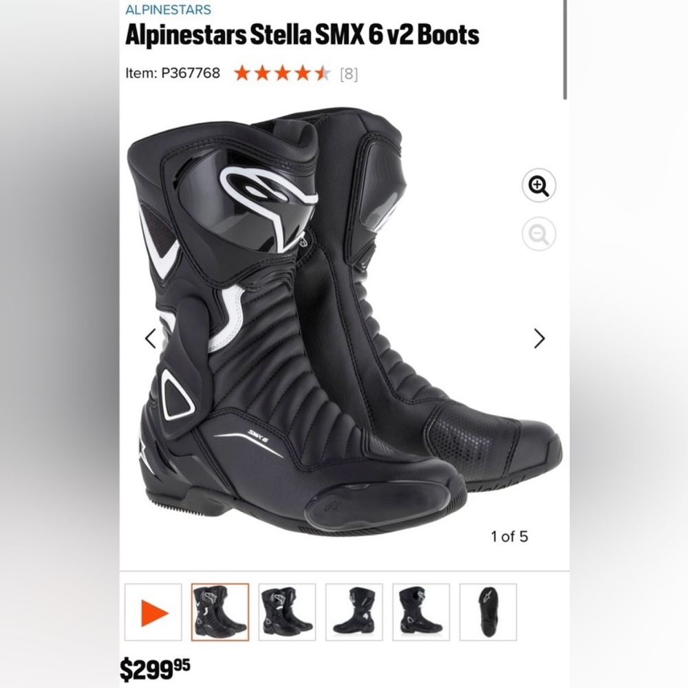 Alpinestars Stella SMX 6 v2 Black Motorcycle Boots